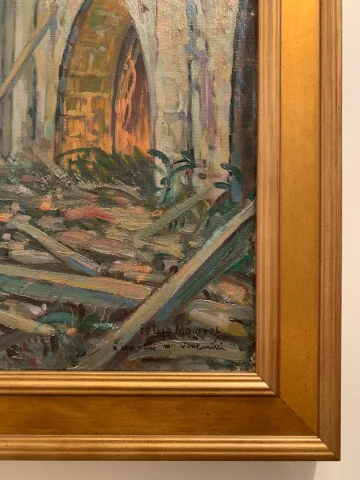Eglise en Provence après les bombardements. Fély-Mouttet (1893-1953).