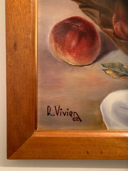 油画板 署名：R. VIVIEN