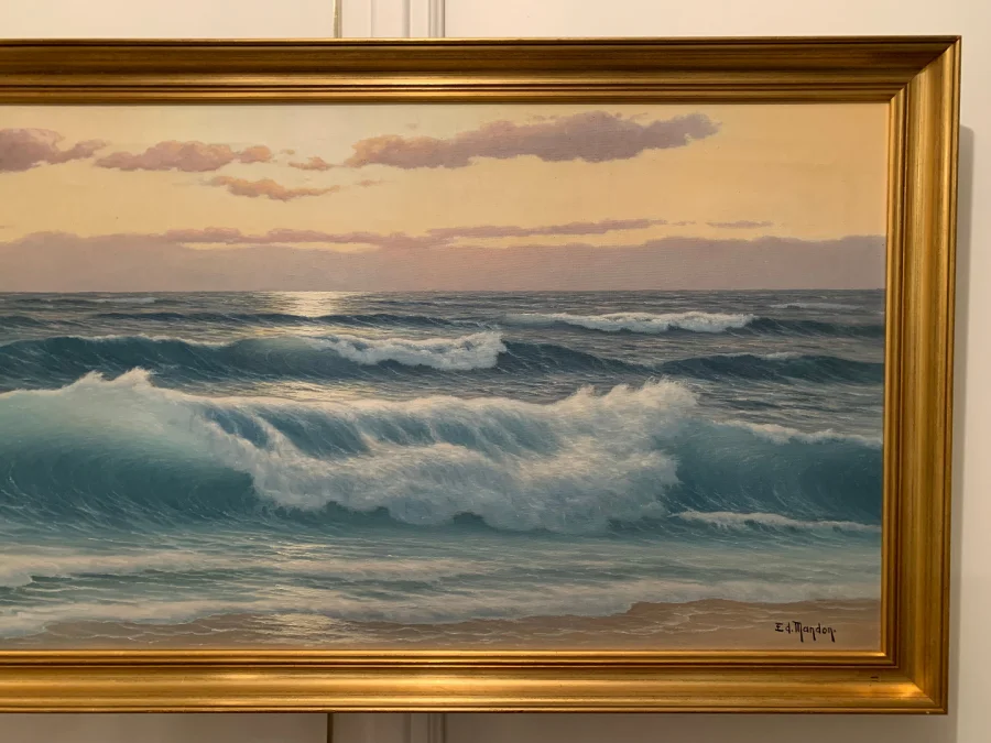布面油画，署名：ED MANDON