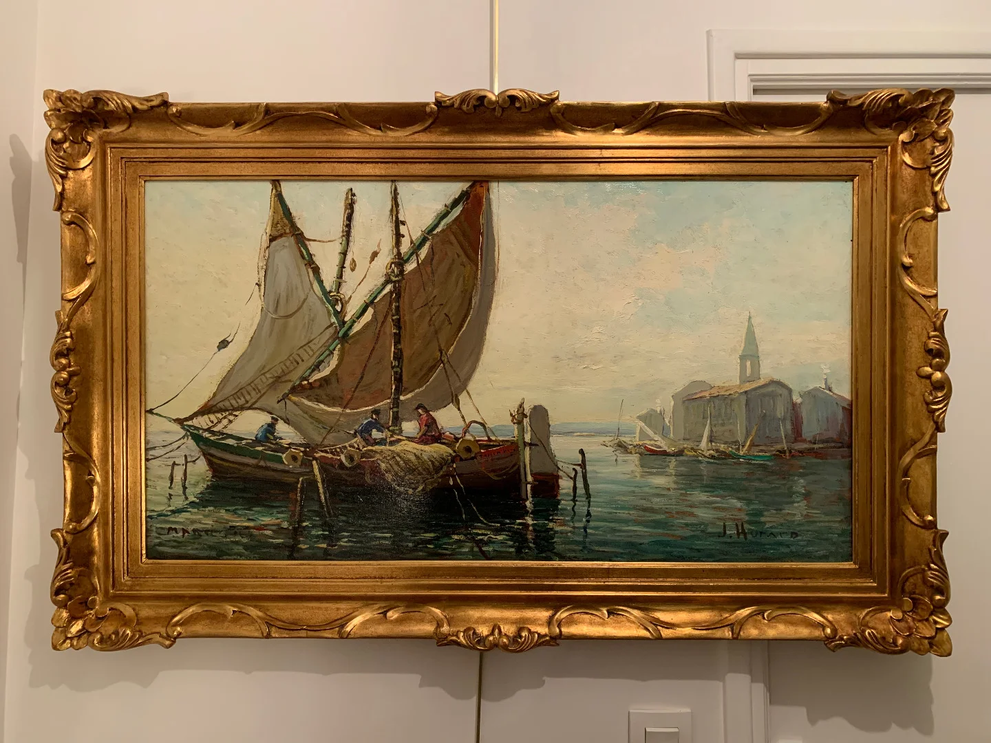 OIL ON PANEL signed J. HURARD