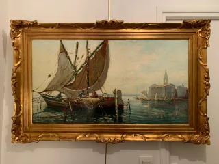 ÖL AUF TAFEL, signiert J. HURARD