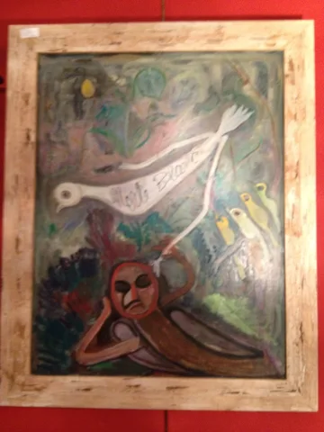 Tableau  de DEL DEVEZ. Art Brut.