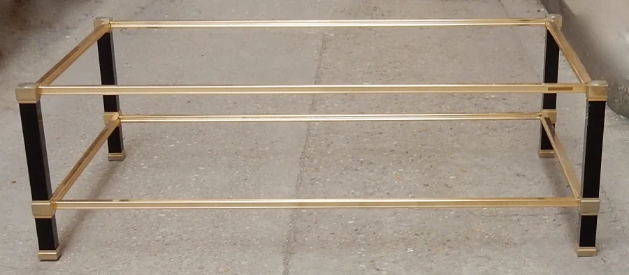 1970 ‘Coffee Table in Black Lacquered Metal Pierre Vandel 128 X 78 cm
