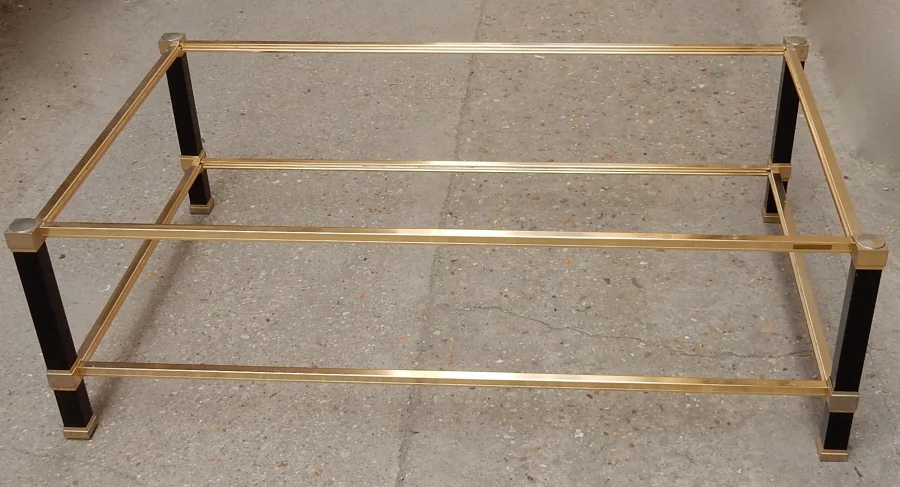 1970 ‘Coffee Table in Black Lacquered Metal Pierre Vandel 128 X 78 cm
