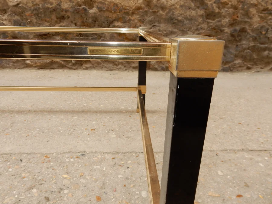 1970 ‘Coffee Table in Black Lacquered Metal Pierre Vandel 128 X 78 cm