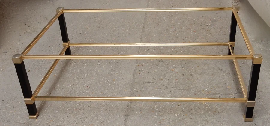 1970 ‘Coffee Table in Black Lacquered Metal Pierre Vandel 128 X 78 cm