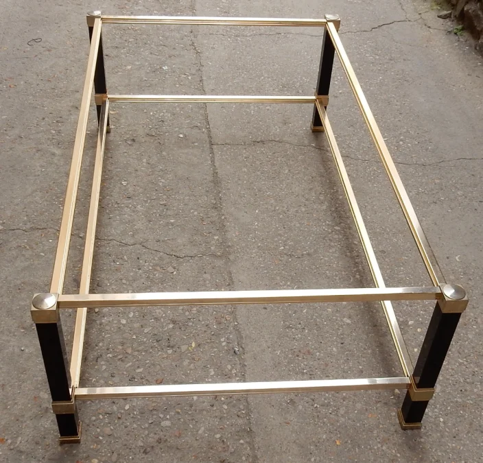 1970 ‘Coffee Table in Black Lacquered Metal Pierre Vandel 128 X 78 cm