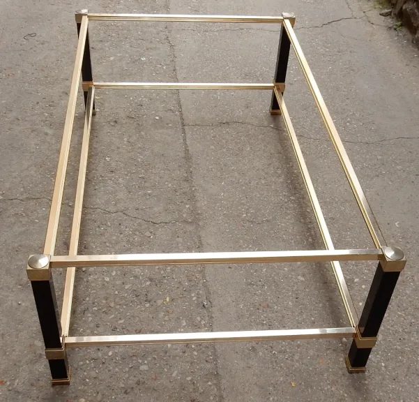 1970′ Table Basse en Métal Laqué Noir Pierre Vandel 128 X 78 cm