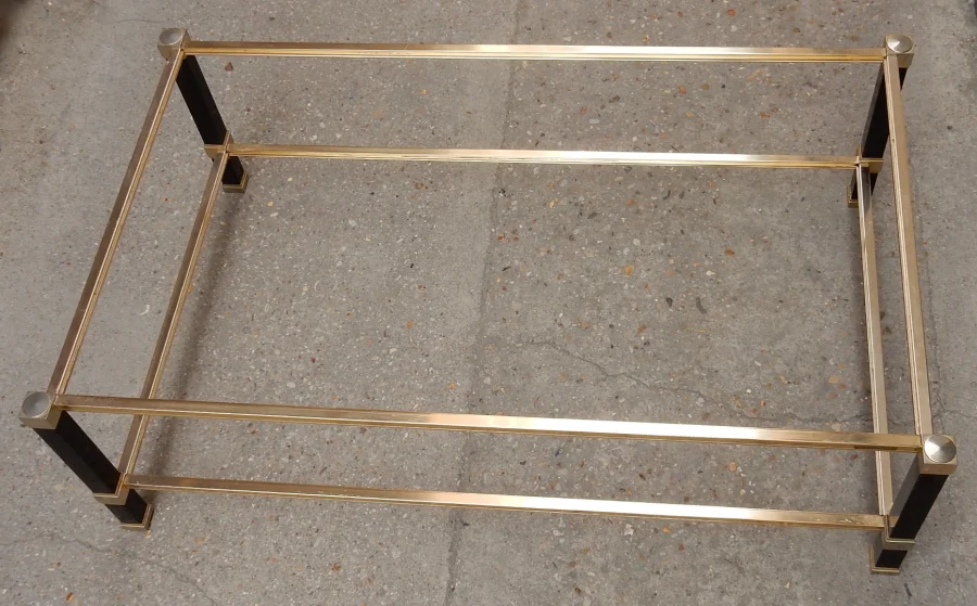 1970 ‘Coffee Table in Black Lacquered Metal Pierre Vandel 128 X 78 cm