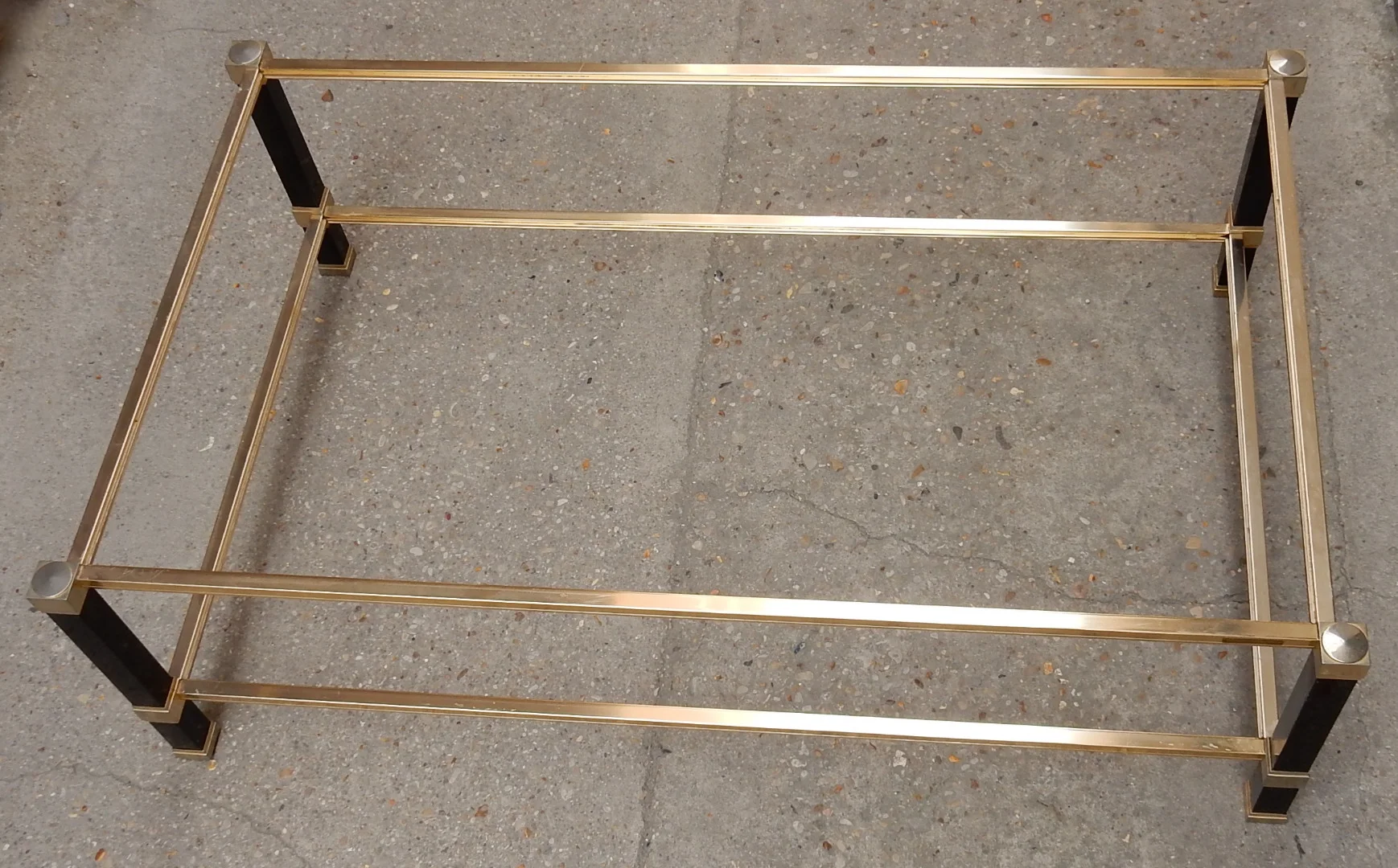 1970 ‘Coffee Table in Black Lacquered Metal Pierre Vandel 128 X 78 cm