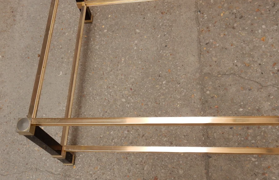 1970 ‘Coffee Table in Black Lacquered Metal Pierre Vandel 128 X 78 cm