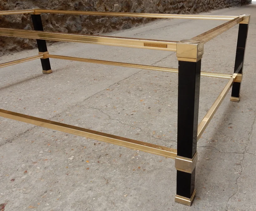 1970 ‘Coffee Table in Black Lacquered Metal Pierre Vandel 128 X 78 cm
