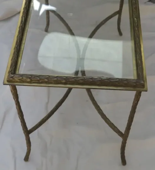 1970′ Table Basse en Bronze Maison Baguès, Entretoise