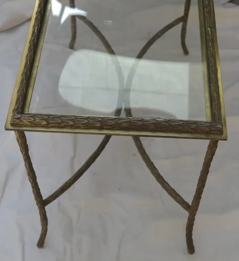 1970′ Table Basse en Bronze Maison Baguès, Entretoise