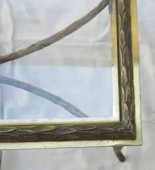 1970′ Table Basse en Bronze Maison Baguès, Entretoise
