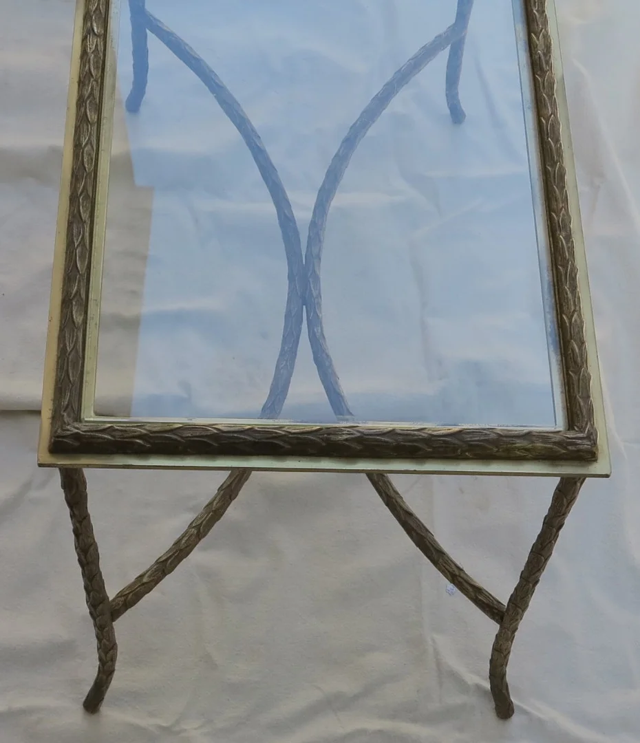 1970′ Table Basse en Bronze Maison Baguès, Entretoise