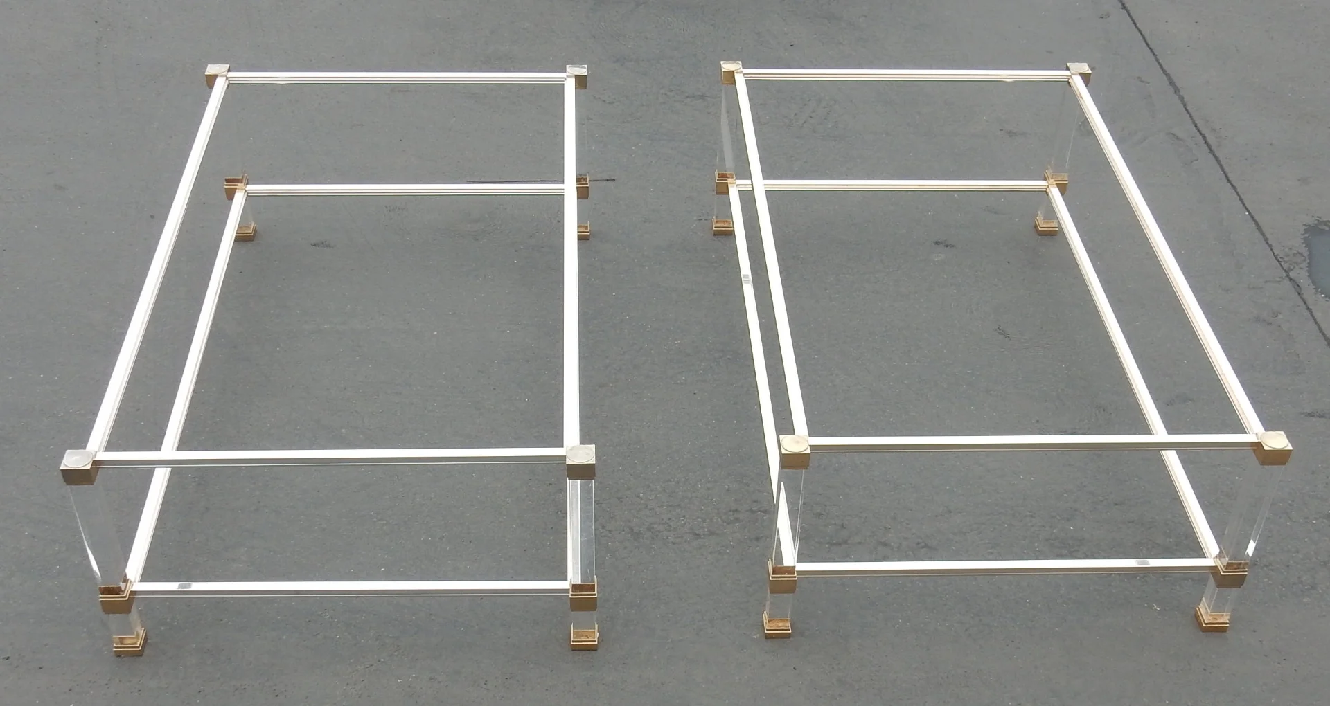 1970/80 Paire de Tables Altuglas Pierre Vandel Paris 128 x 78 cm