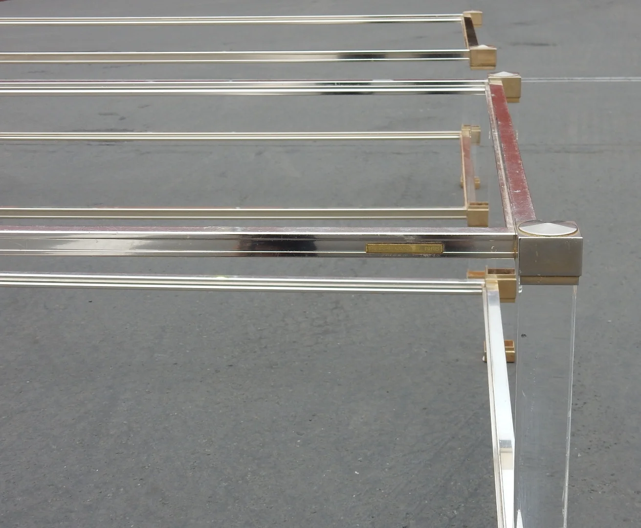 1970/80 Paire de Tables Altuglas Pierre Vandel Paris 128 x 78 cm