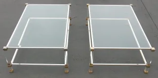 1970/80 Paire de Tables Altuglas Pierre Vandel Paris 128 x 78 cm