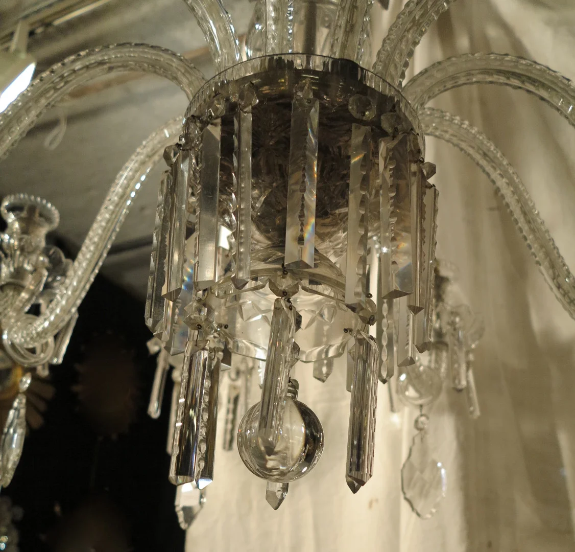 1890′ Lustre en Cristal de Bohême 10 Bras de Lumière