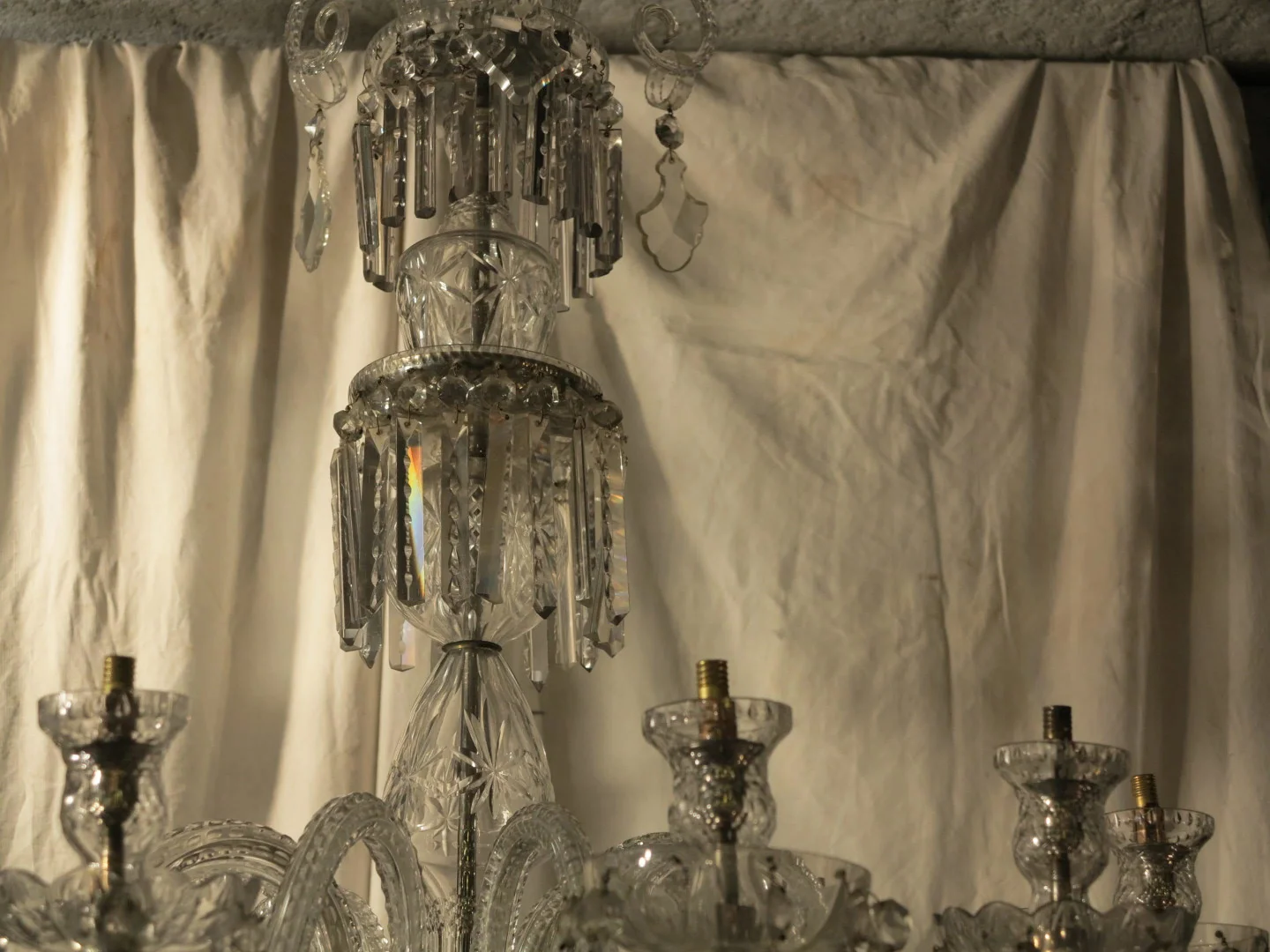 1890′ Lustre en Cristal de Bohême 10 Bras de Lumière