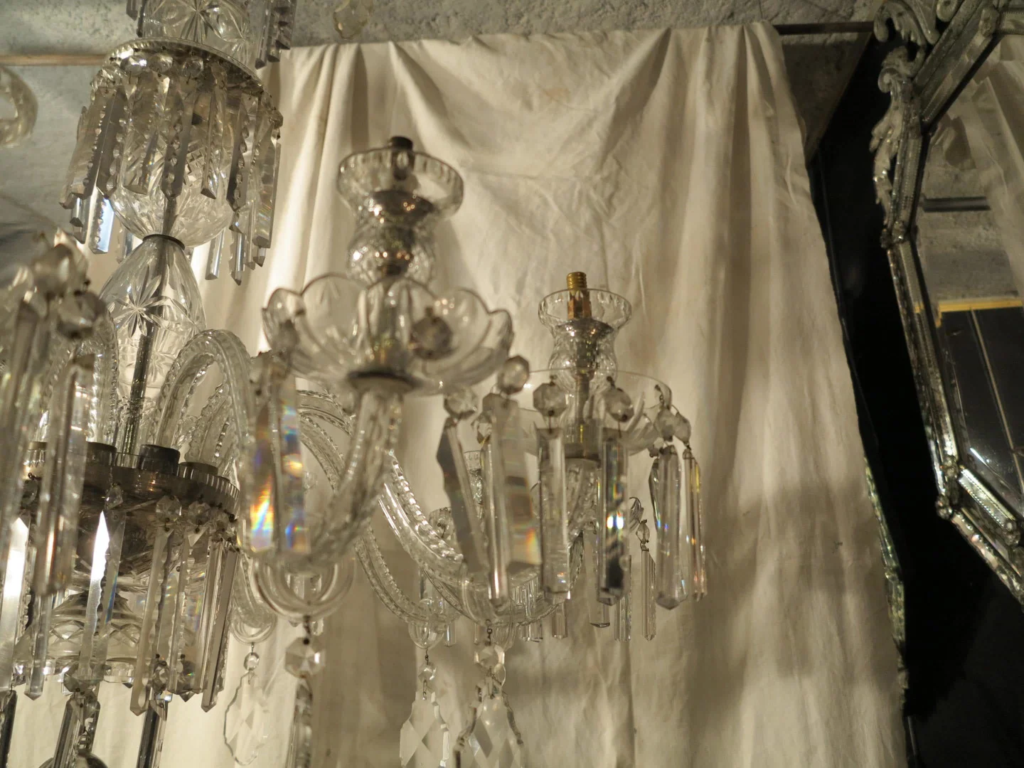 1890′ Lustre en Cristal de Bohême 10 Bras de Lumière