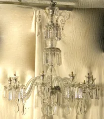 1890′ Lustre en Cristal de Bohême 10 Bras de Lumière