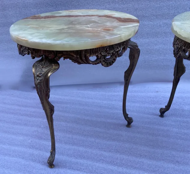 1970 ‘Pair Of Golden Bronze Saddles In The Style LXV Onyx Trays