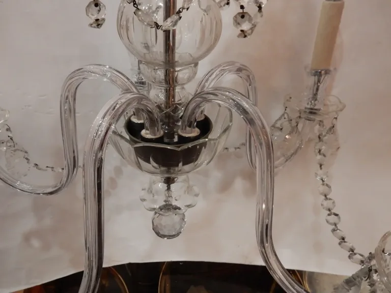 1950′ Lustre en Cristal de Bohême 5 Bras