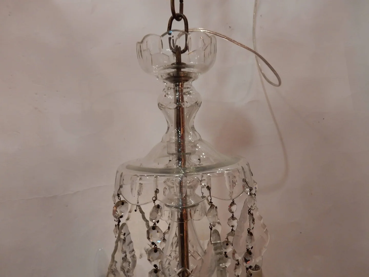 1950′ Lustre en Cristal de Bohême 5 Bras
