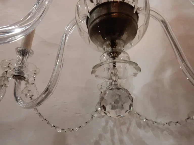 1950′ Lustre en Cristal de Bohême 5 Bras