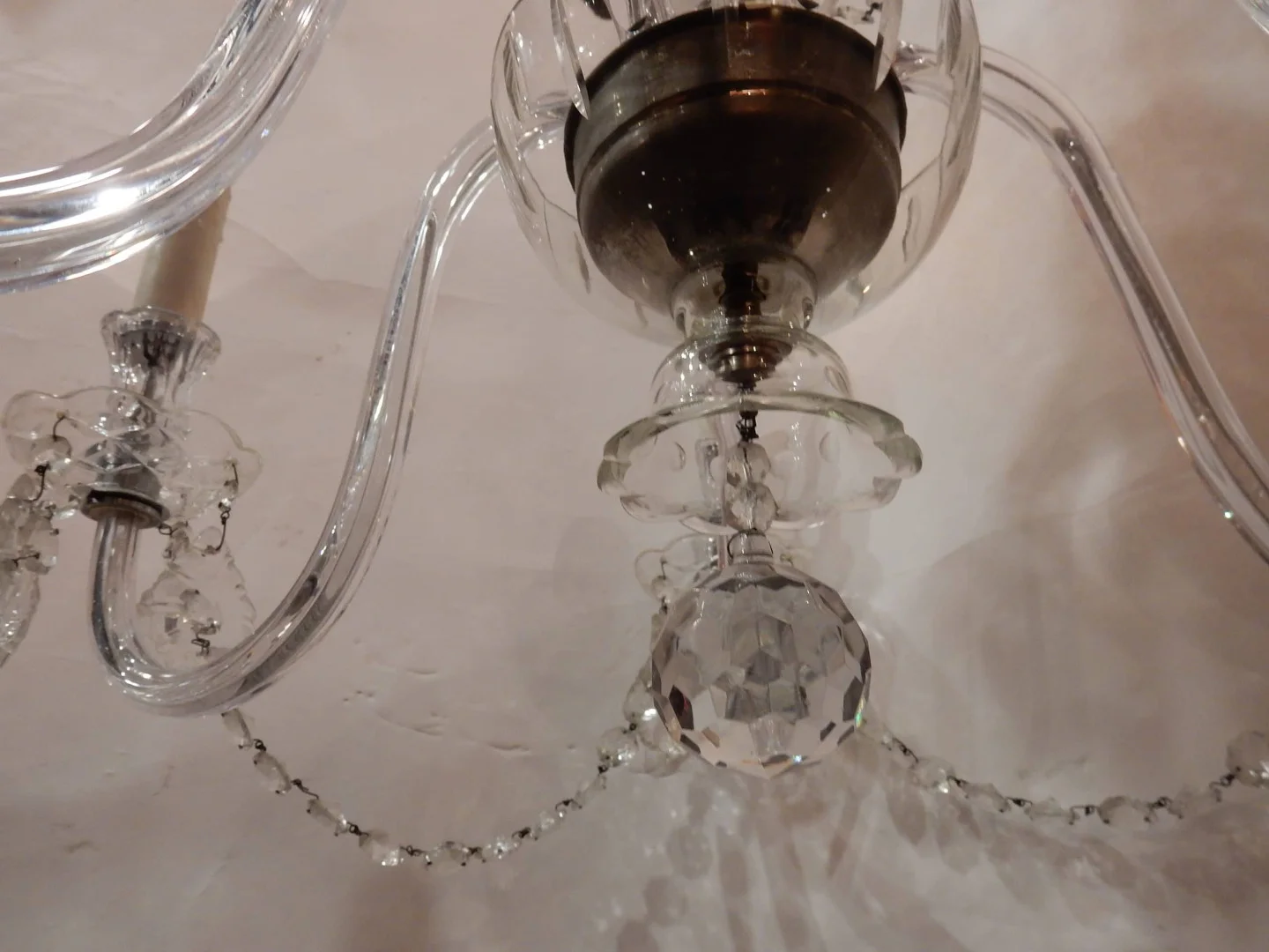 1950′ Lustre en Cristal de Bohême 5 Bras