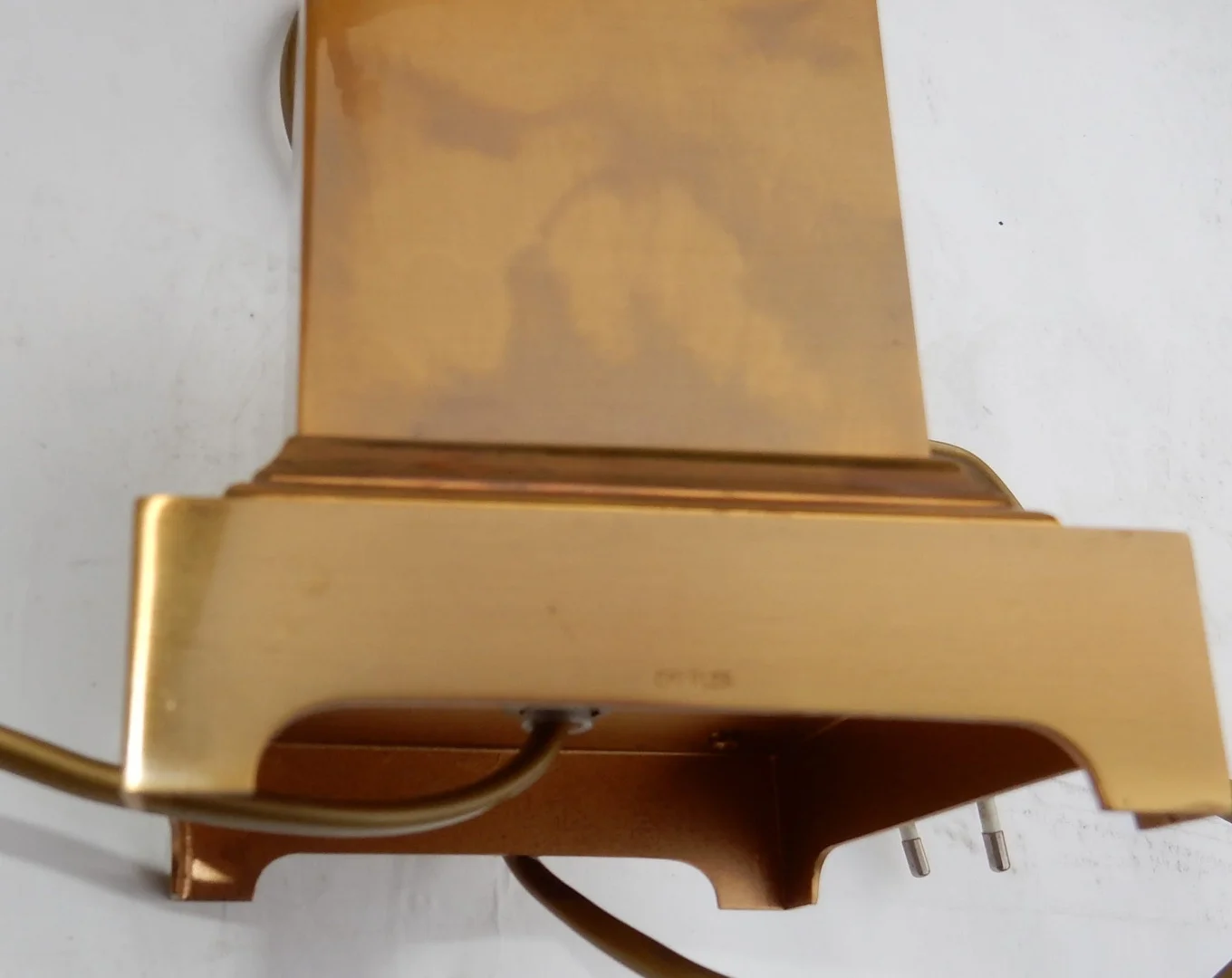 1950/70 Paire de Lampes Aux Roseaux en Laiton et Bronze Doré Signées Charles