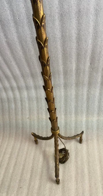 1970 Lampadaire en Bronze Doré Maison Baguès Modèle Palmier