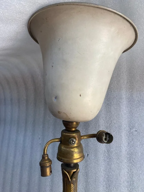 1970 Lampadaire en Bronze Doré Maison Baguès Modèle Palmier
