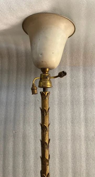 1970 Lampadaire en Bronze Doré Maison Baguès Modèle Palmier