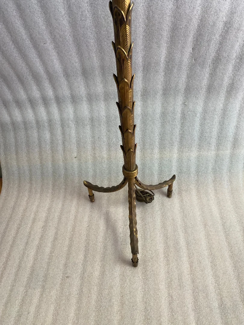 1970 Lampadaire en Bronze Doré Maison Baguès Modèle Palmier
