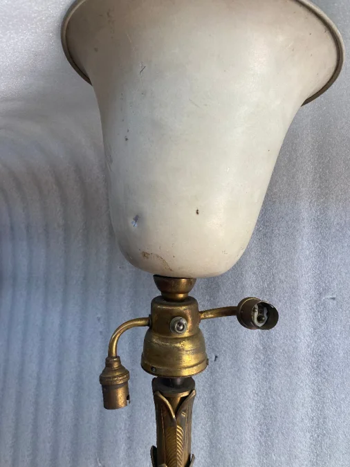 1970 Lampadaire en Bronze Doré Maison Baguès Modèle Palmier