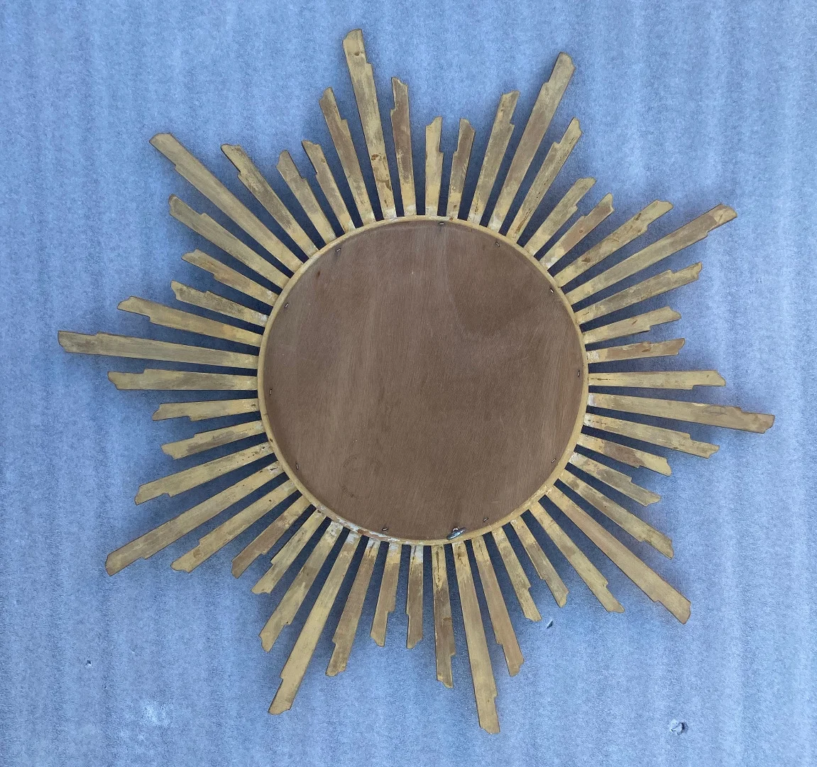 1950/70 ‘ Miroir soleil Convexe, Bois Doré – Diamètre 69 cm