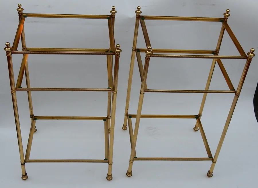 1950/70′ Pair of Shelves has 3 Levels Maison Baguès With Olded Mirror