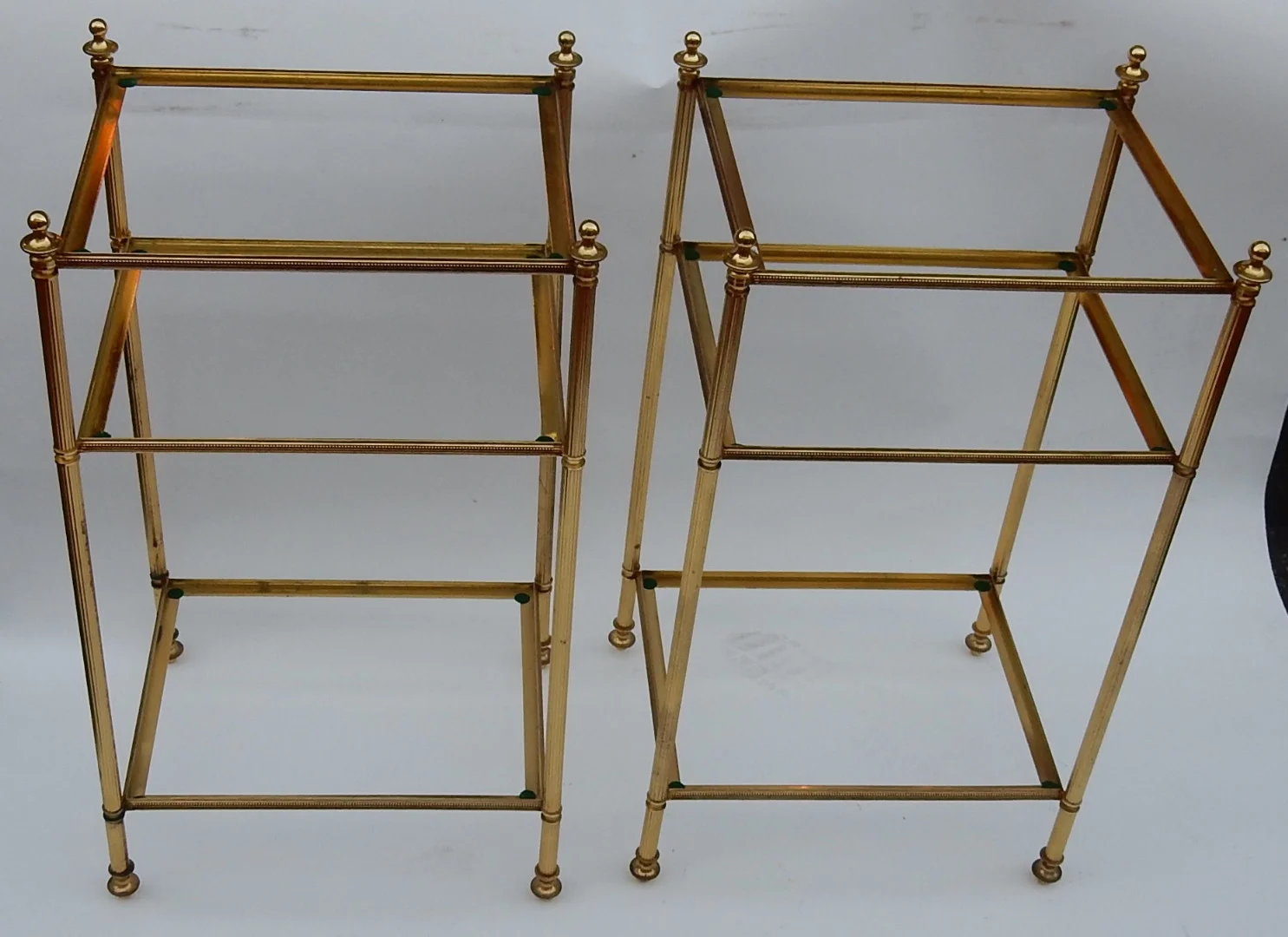 1950/70′ Pair of Shelves has 3 Levels Maison Baguès With Olded Mirror
