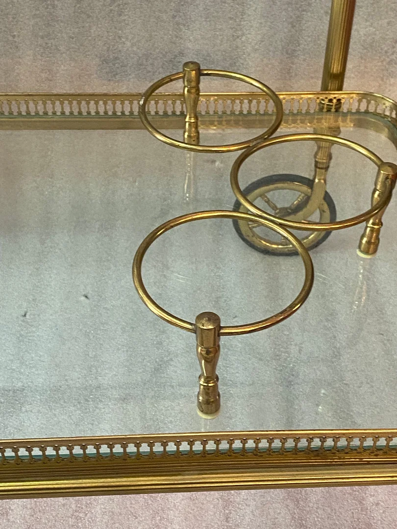 1950/70 Maison Jansen Rolling Bar In Brass And Gilt Bronze