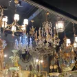 1920/50′ Paire De Lustres Bronze et Laiton Avec Flèche Style Arbus Par Maison Jansen 6 Ampoules