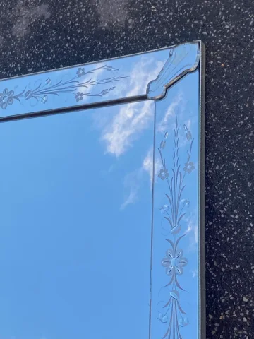 1970′ Miroir Venise à Fleurs 161 x 95 cm