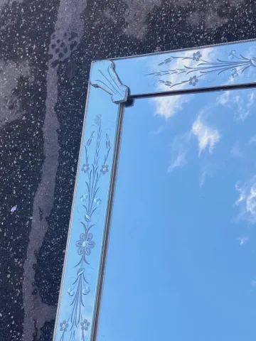 1970′ Miroir Venise à Fleurs 161 x 95 cm