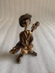 1970/80 Gavroche Et Contrebasse En Bronze , Sculpture Signée LOHE