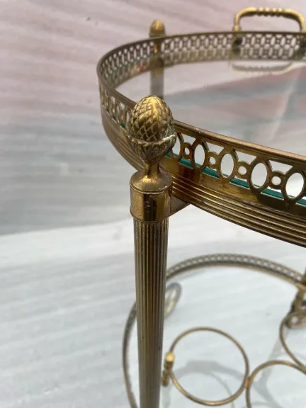 1950/70 Round Rolling Bar Maison Bagués In Gilt Bronze