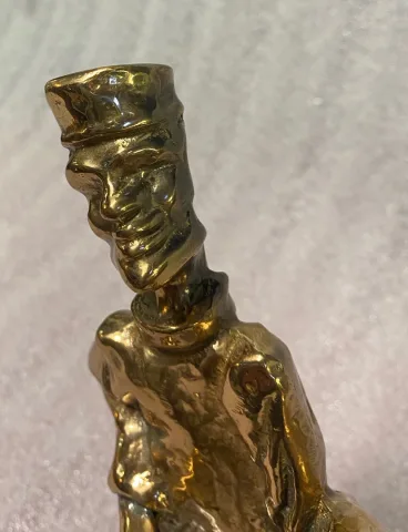 1970/80 Le Tate Vin En Bronze , Sculpture Signée LOHE
