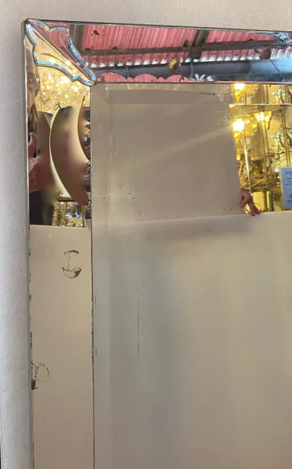 1940 ′ Venice Art Deco Mirror 146 X 87 cm Decor Mustache