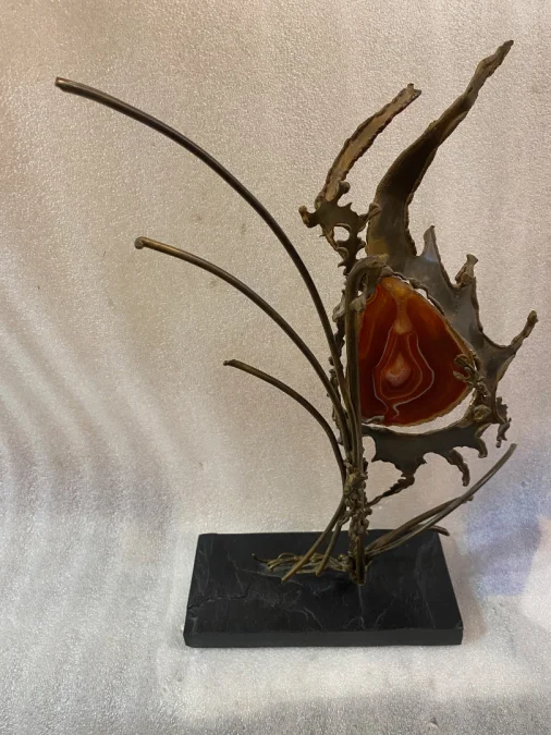 1970′ Plant Sculpture By FAURE, FERNANDEZ or DUVAL BRASSEUR For HONORE PARIS